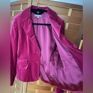 Bold Elegance: Hot Pink Velvet Blazer - Crafted to Perfection